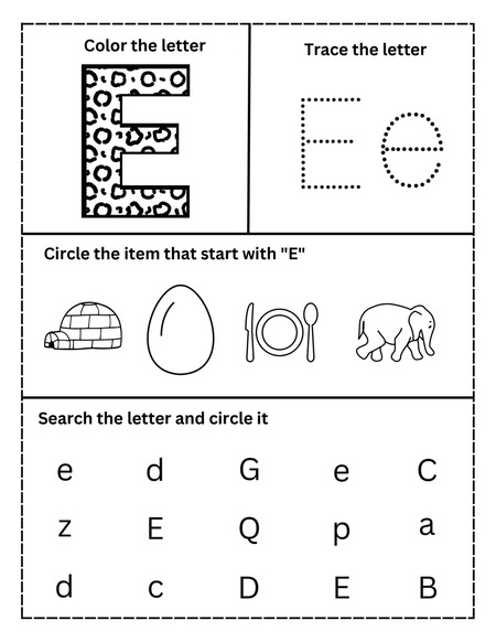 Alphabet Activities - Letter E