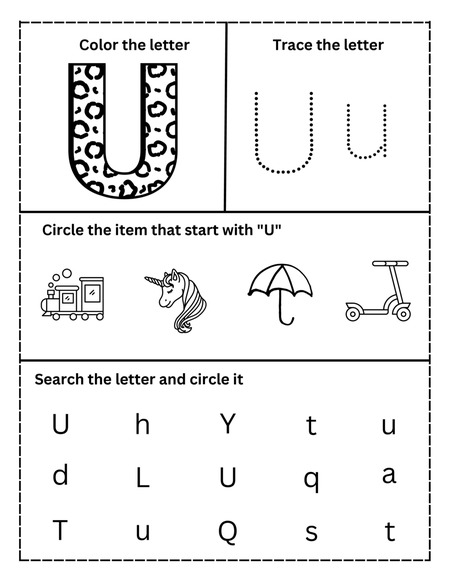 Alphabet Activities - Letter U