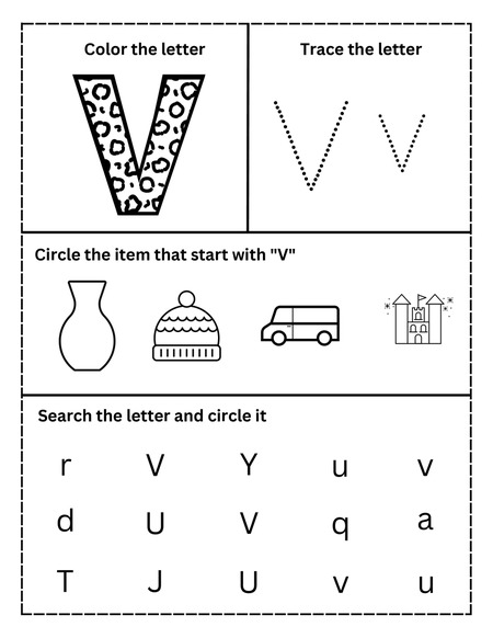 Alphabet Activities - Letter V
