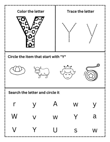 Alphabet Activities - Letter Y