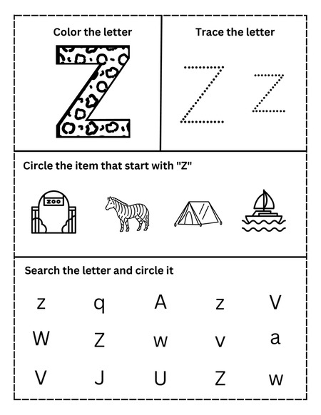Alphabet Activities - Letter Z