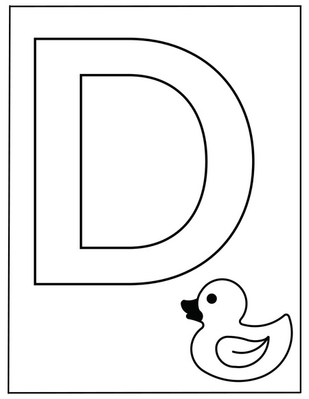 Alphabet Coloring Book - Letter D