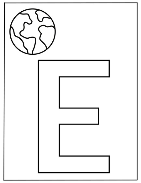 Alphabet Coloring Book - Letter E