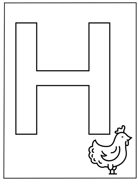 Alphabet Coloring Book - Letter H