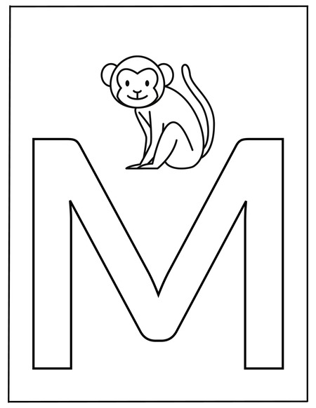 Alphabet Coloring Book - Letter M