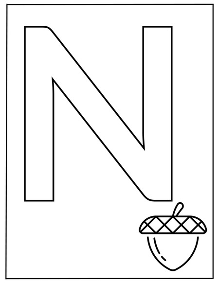 Alphabet Coloring Book - Letter N