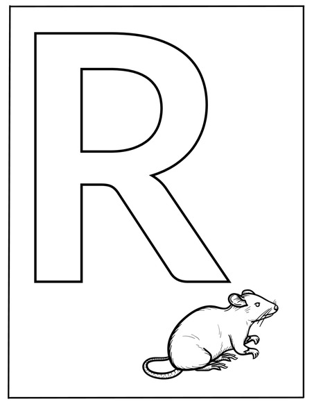 Alphabet Coloring Book - Letter R