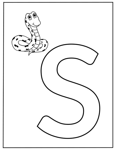 Alphabet Coloring Book - Letter S