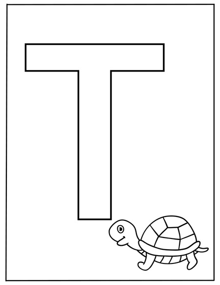 Alphabet Coloring Book - Letter T