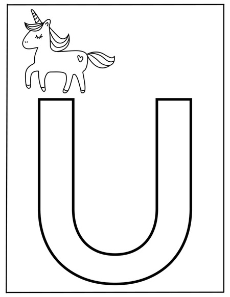 Alphabet Coloring Book - Letter U