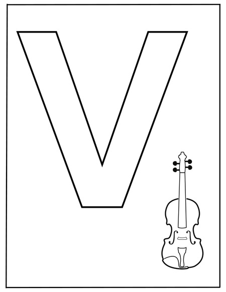 Alphabet Coloring Book - Letter V