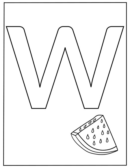 Alphabet Coloring Book - Letter W