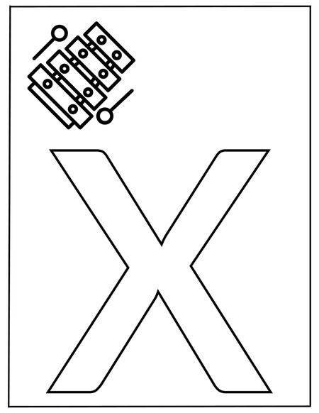 Alphabet Coloring Book - Letter X