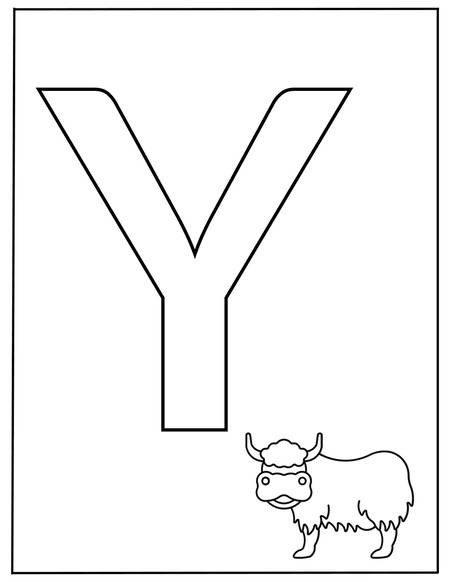 Alphabet Coloring Book - Letter Y
