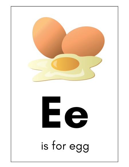 Alphabet Flashcards - Letter E v.2