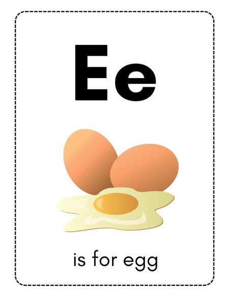 Alphabet Flashcards - Letter E