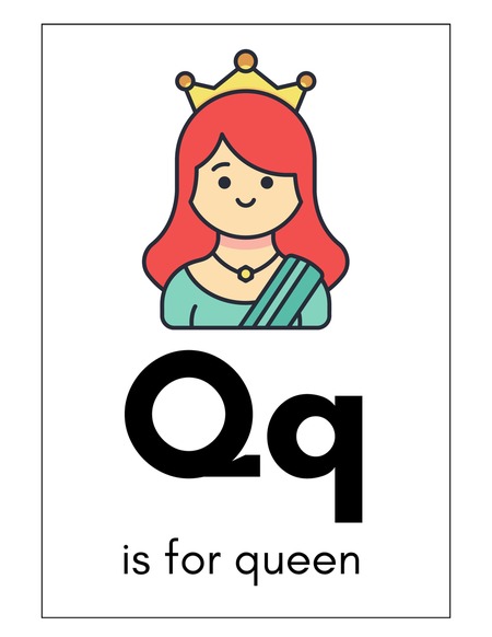 Alphabet Flashcards - Letter Q v.2