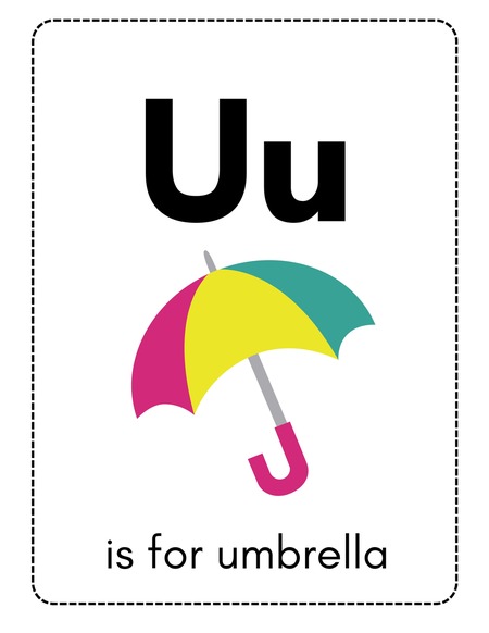 Alphabet Flashcards - Letter U