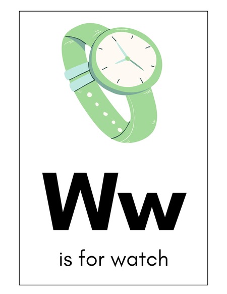 Alphabet Flashcards - Letter W v.2