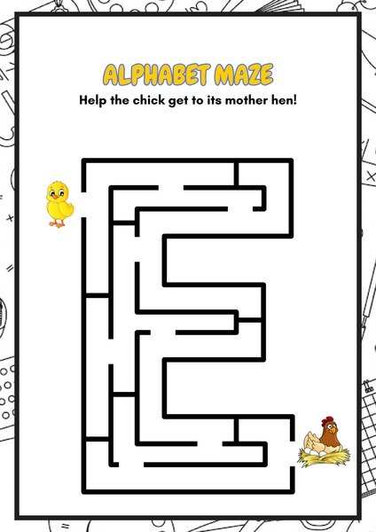 Alphabet Maze - Letter E