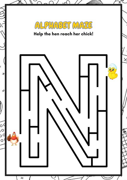 Alphabet Maze - Letter N