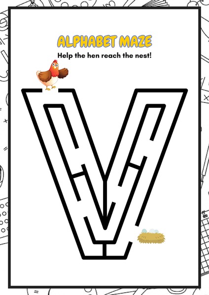 Alphabet Maze - Letter V