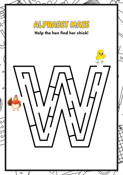 Alphabet Maze - Letter W