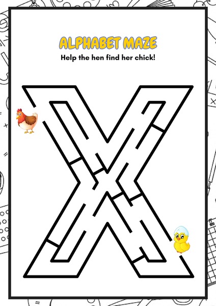 Alphabet Maze - Letter X