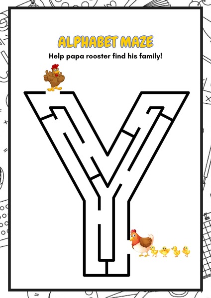 Alphabet Maze - Letter Y