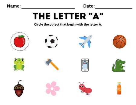 Beginning Sound Activities - Letter A v.2