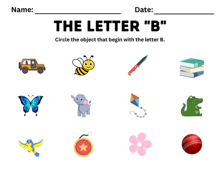 Beginning Sound Activities - Letter B v.2