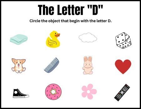Beginning Sound Activities - Letter D