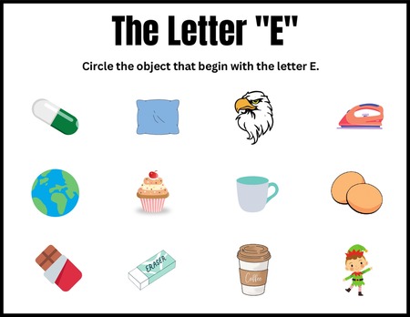 Beginning Sound Activities - Letter E