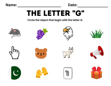 Beginning Sound Activities - Letter G v.2