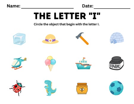 Beginning Sound Activities - Letter I v.2