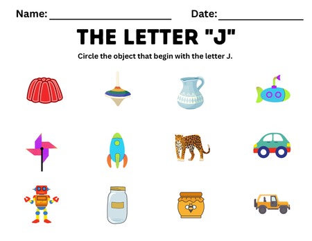 Beginning Sound Activities - Letter J v.2