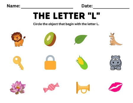 Beginning Sound Activities - Letter L v.2