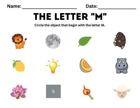 Beginning Sound Activities - Letter M v.2