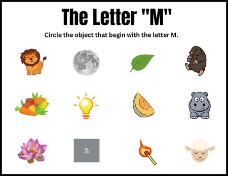 Beginning Sound Activities - Letter M