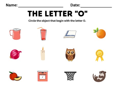 Beginning Sound Activities - Letter O v.2