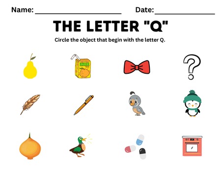Beginning Sound Activities - Letter Q v.2