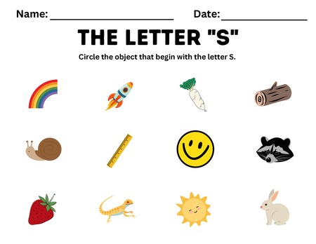 Beginning Sound Activities - Letter S v.2