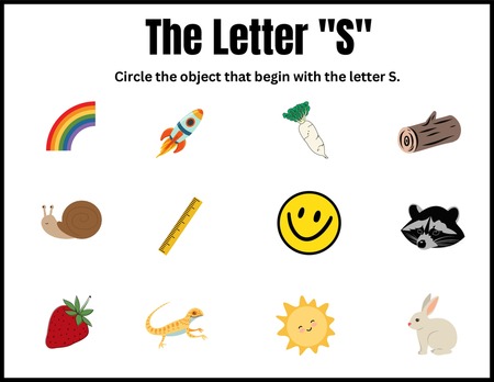Beginning Sound Activities - Letter S
