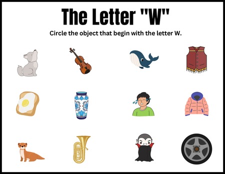 Beginning Sound Activities - Letter W