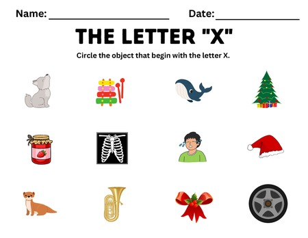 Beginning Sound Activities - Letter X v.2