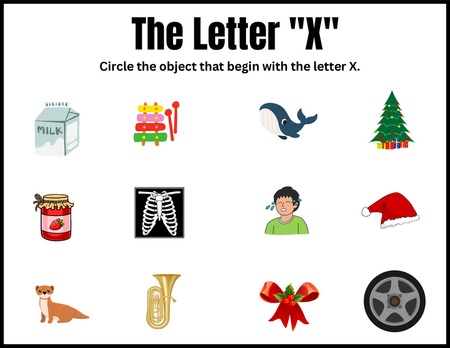 Beginning Sound Activities - Letter X