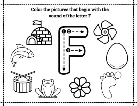 Beginning Sound Coloring - Letter F
