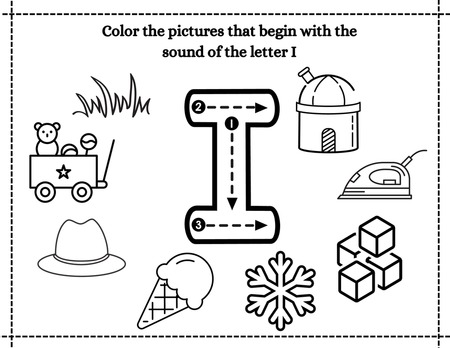 Beginning Sound Coloring - Letter I