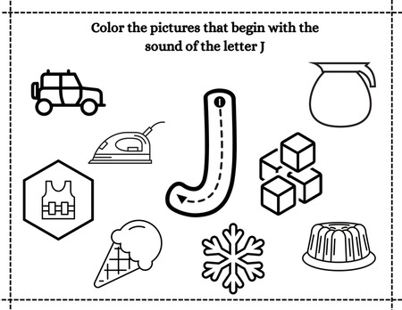 Beginning Sound Coloring - Letter J