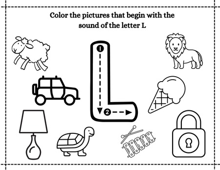 Beginning Sound Coloring - Letter L
